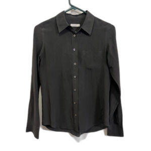 EQUIPMENT Femme Black Silk Long Sleeve Button Up Shirt Top  Women's Size XS